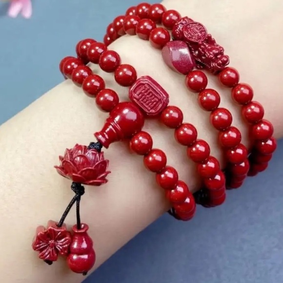 Cinnabar Lotus Meditation Mala - Picture 5 of 6